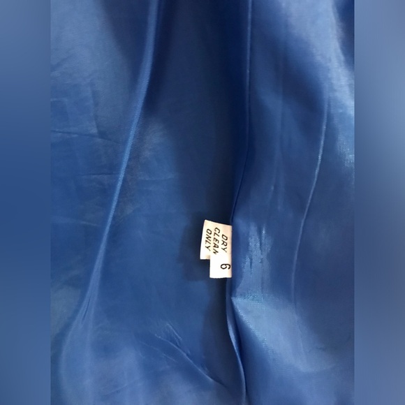 Samuel Robert By Peter Hatsi Androu Blue Suede Black Edging Blazer Size 6 - Picture 8 of 9